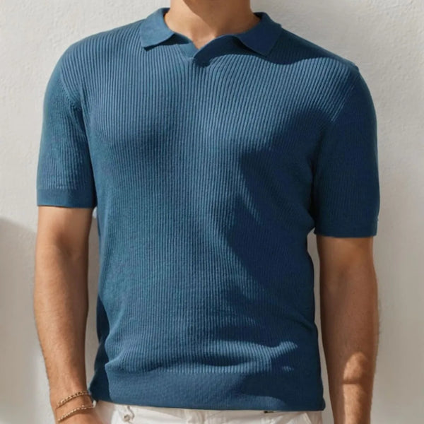 Men's Collared Short Sleeve Casual Sweater
