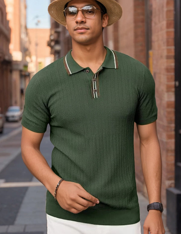 Men's Knitted Short Sleeve Sweater
