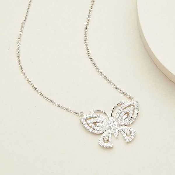 Butterfly Diamond Pendant Necklace