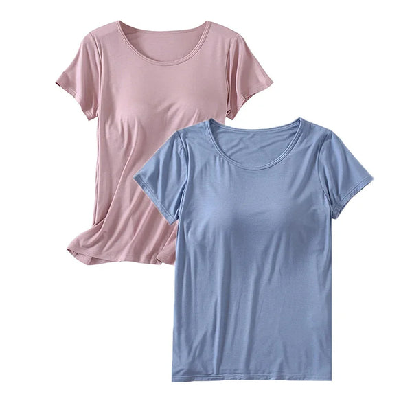 Built-in Bra T Shirt for Women's